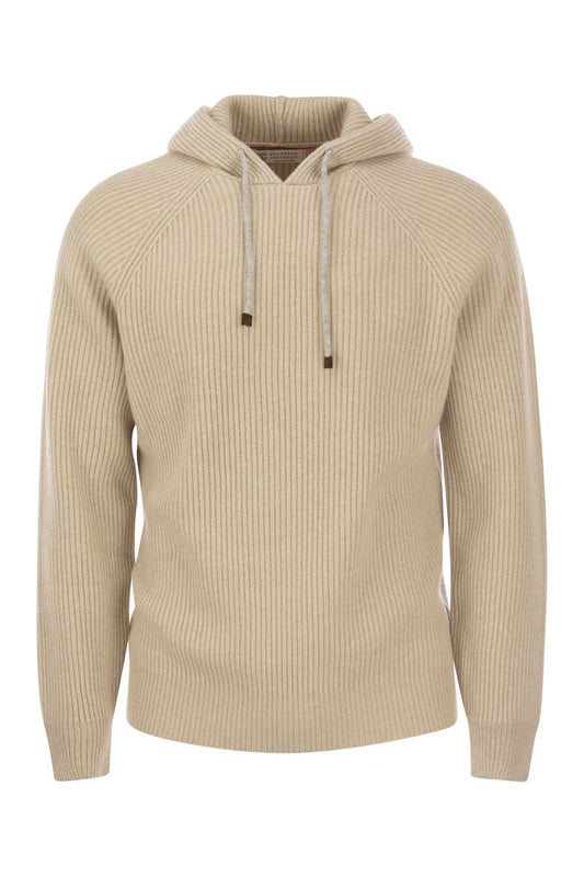 Sweatshirt style in cashmere rib - VOGUERINI