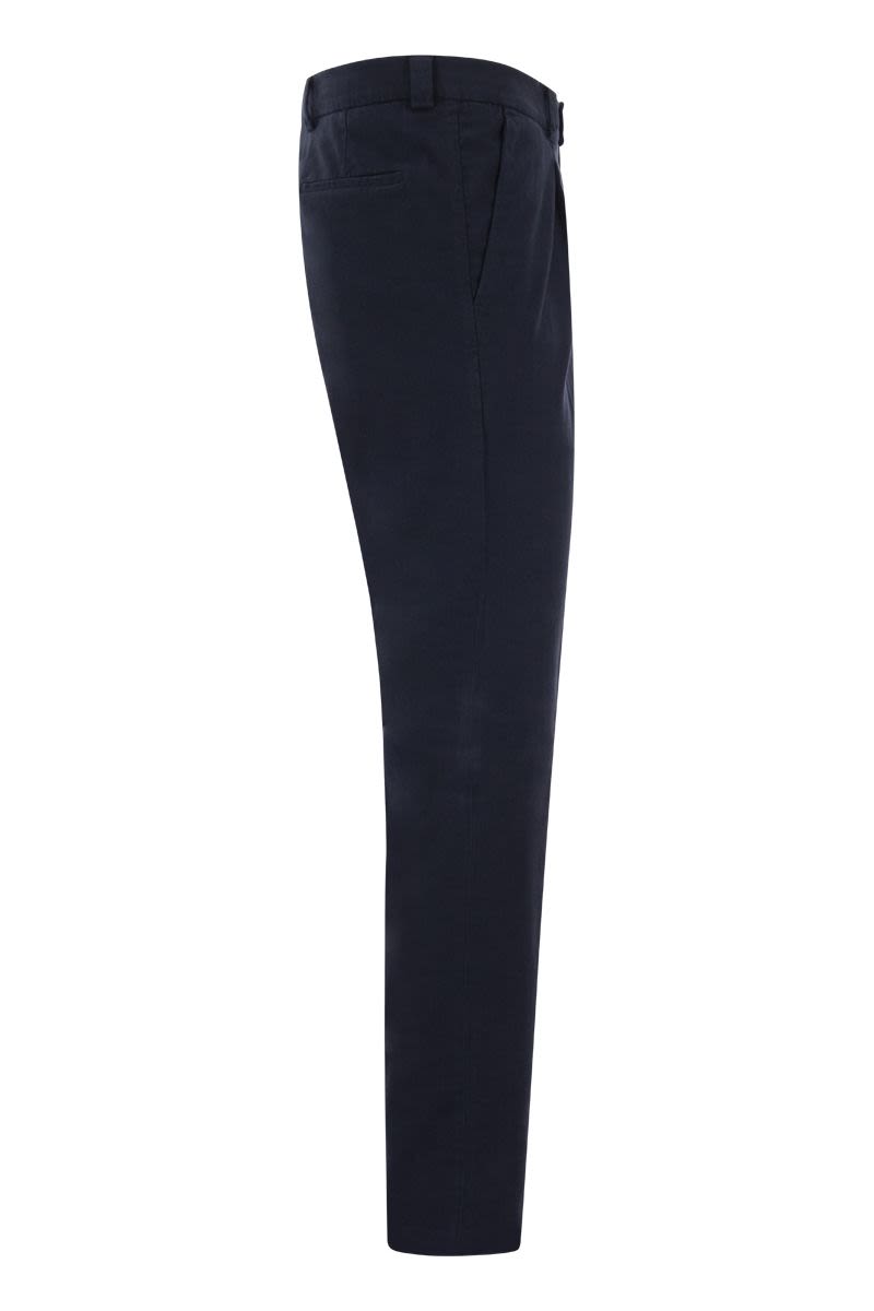 Cotton-blend trousers with darts - VOGUERINI