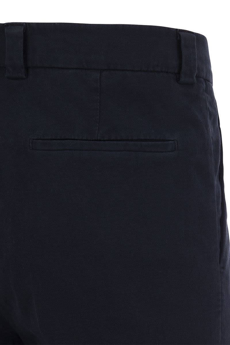 Cotton-blend trousers with darts - VOGUERINI