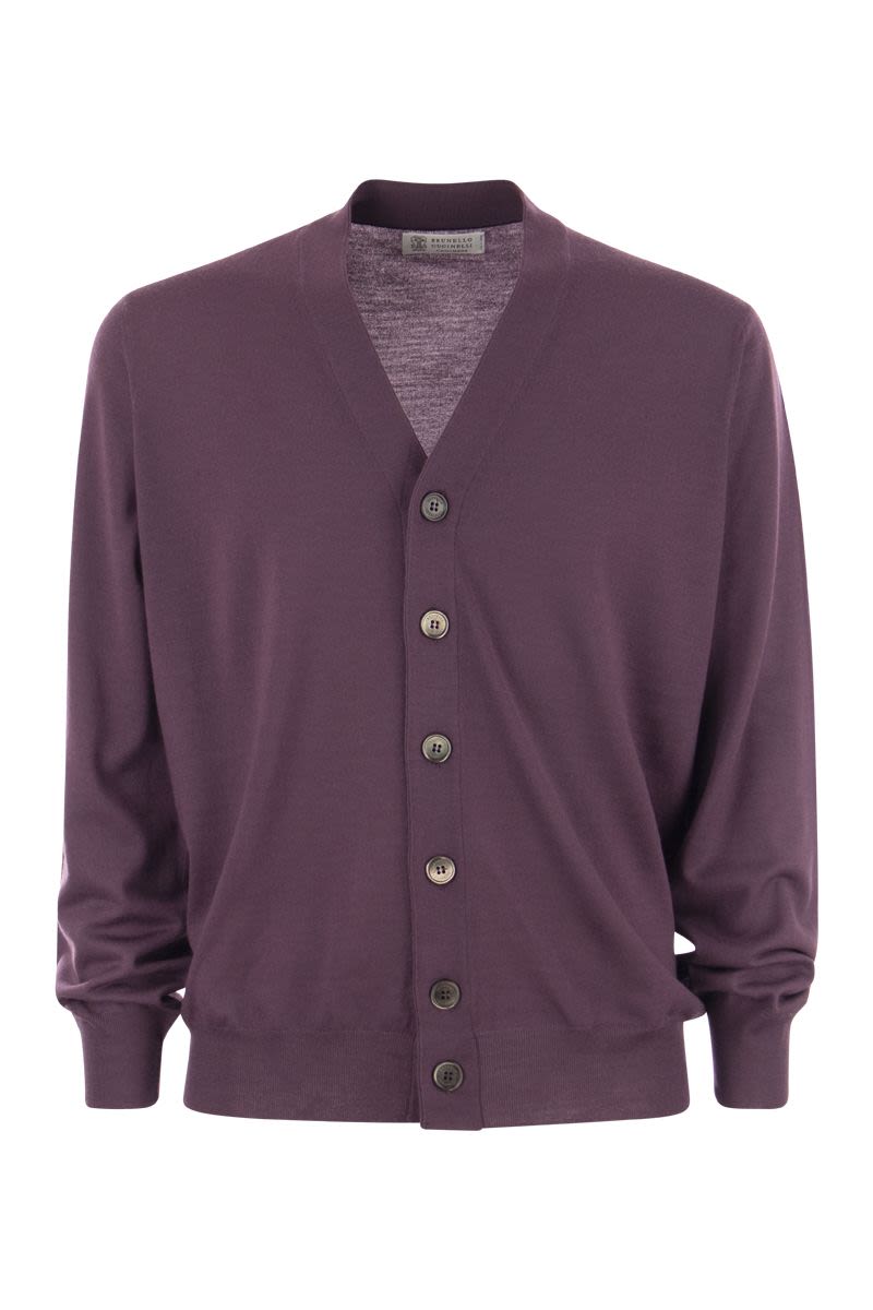 Lightweight virgin wool and cashmere cardigan - VOGUERINI