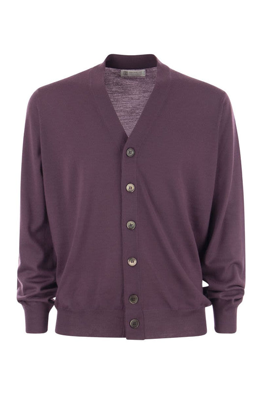 Lightweight virgin wool and cashmere cardigan - VOGUERINI