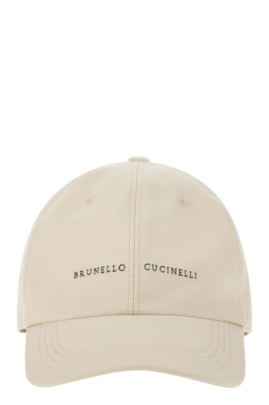 Cotton canvas baseball cap with embroidery - VOGUERINI