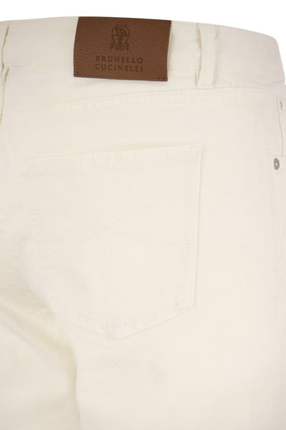 Traditional fit five pocket denim trousers - VOGUERINI