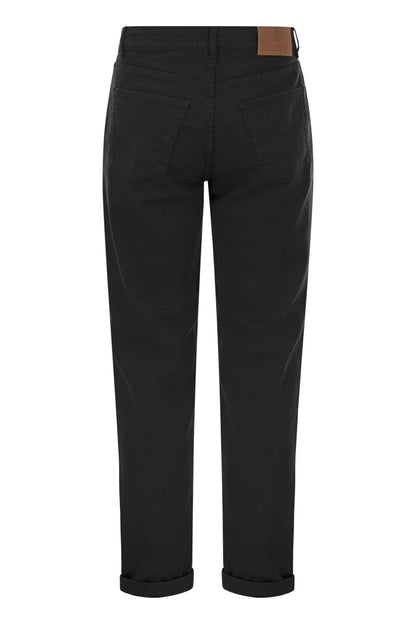 Five-pocket traditional fit trousers in light comfort-dyed denim - VOGUERINI