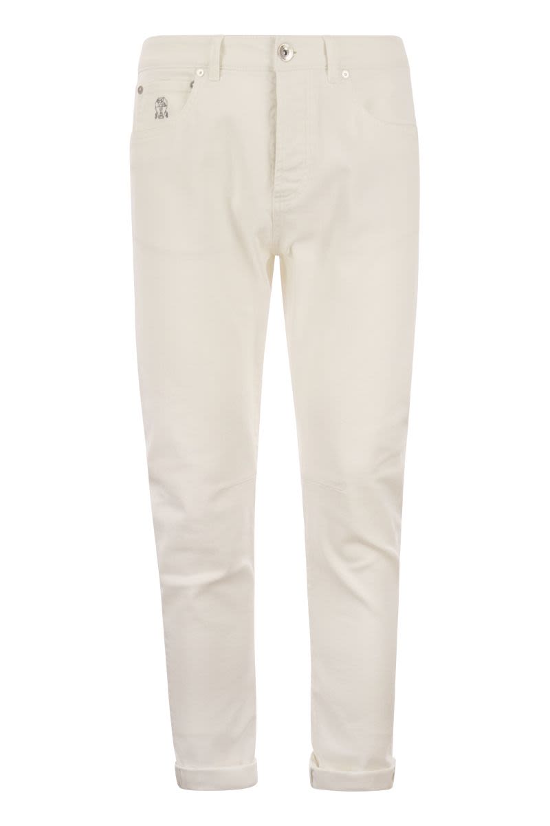 Five-pocket leisure fit trousers in comfort denim - VOGUERINI