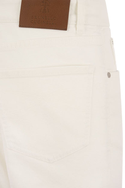 Five-pocket leisure fit trousers in comfort denim - VOGUERINI