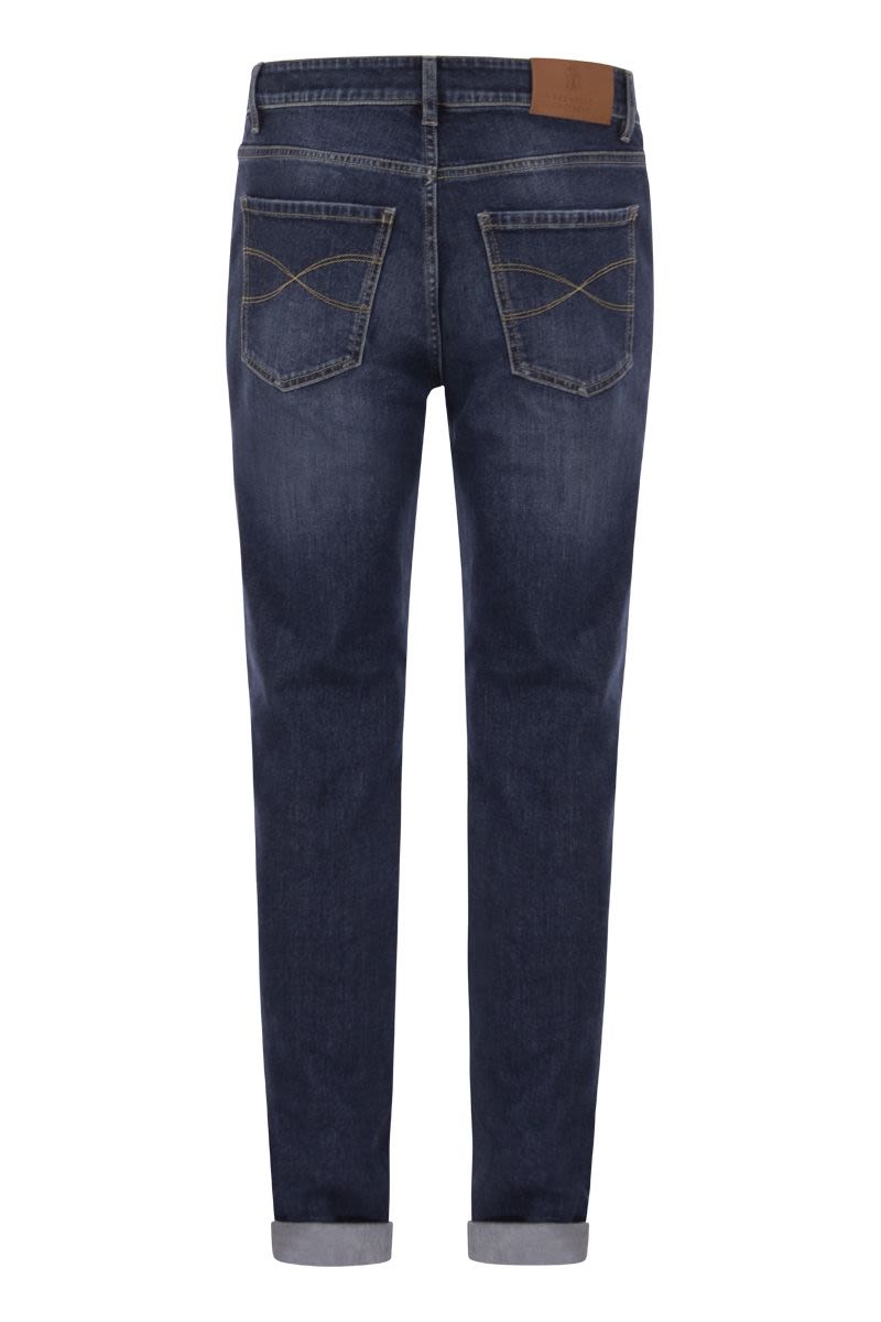 Five-pocket slim fit trousers in comfort denim - VOGUERINI