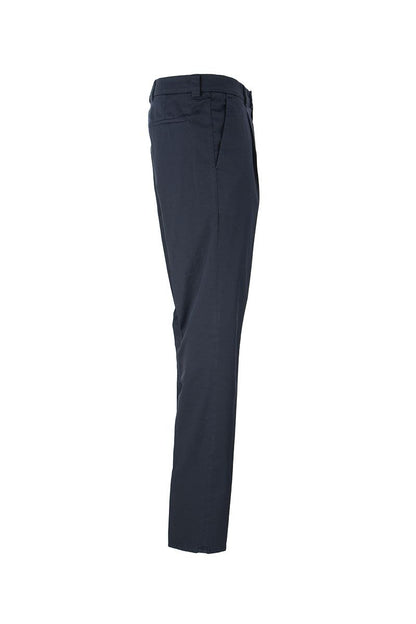 Garment-dyed Leisure Fit Trousers in American Pima Comfort Cotton with Pleats - VOGUERINI