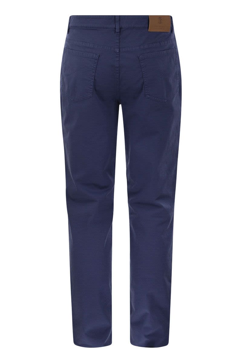 Five-pocket Italian fit cotton gabardine trousers