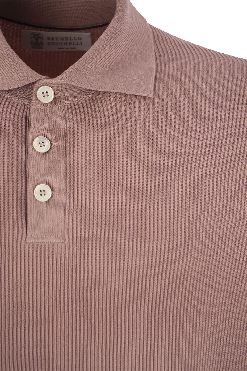 Ribbed cotton polo-style jersey - VOGUERINI