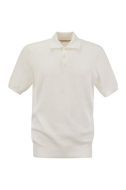 Ribbed cotton polo-style jersey - VOGUERINI