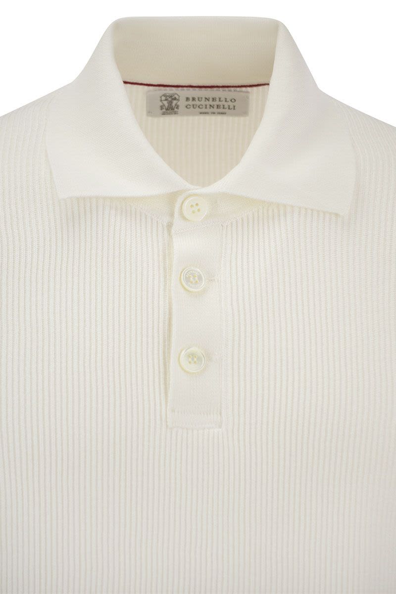 Ribbed cotton polo-style jersey - VOGUERINI