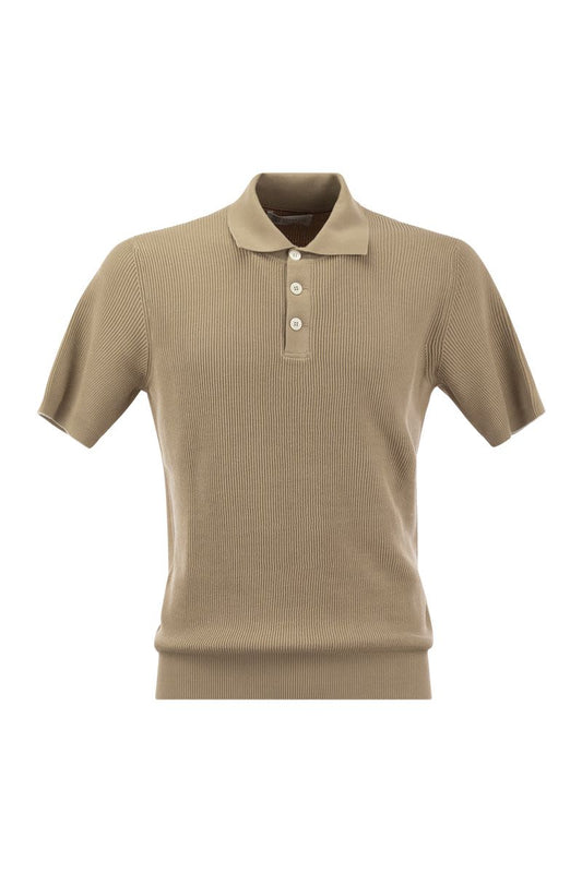Ribbed cotton polo-style jersey - VOGUERINI