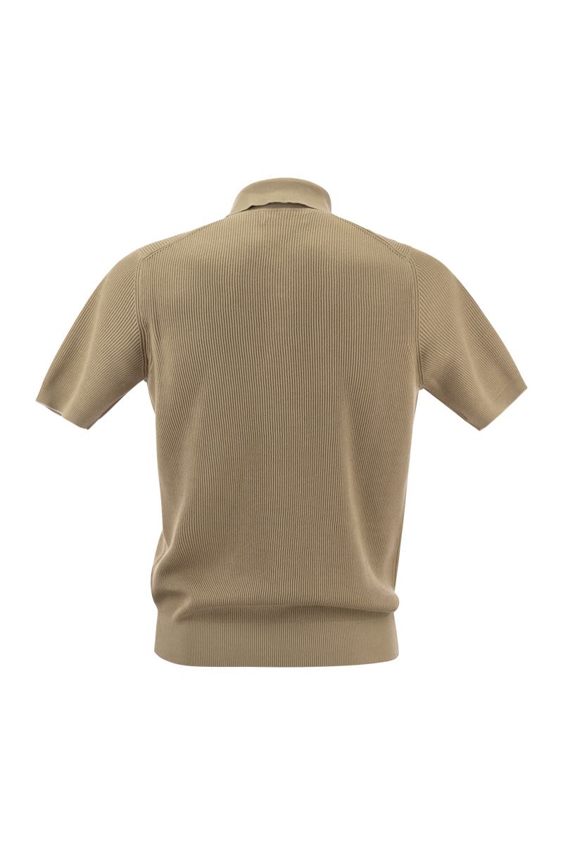 Ribbed cotton polo-style jersey - VOGUERINI