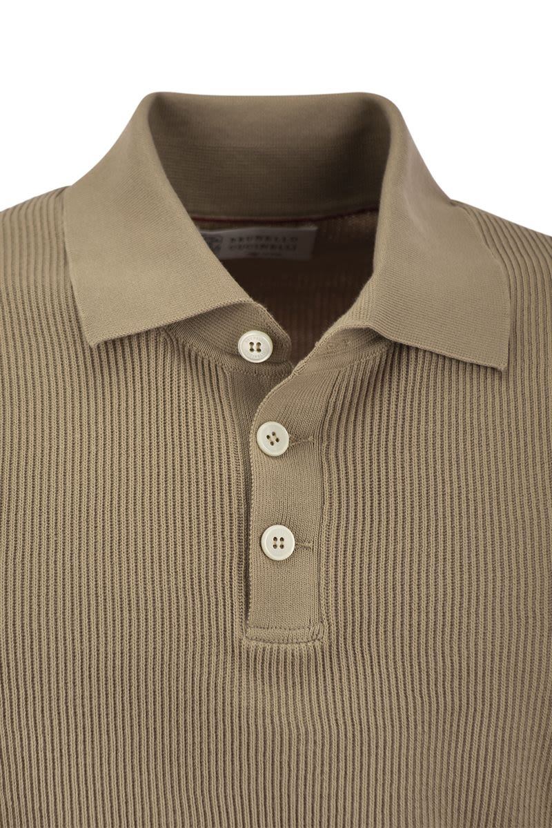 Ribbed cotton polo-style jersey - VOGUERINI