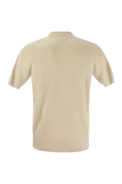 Cotton rib knit polo shirt - VOGUERINI