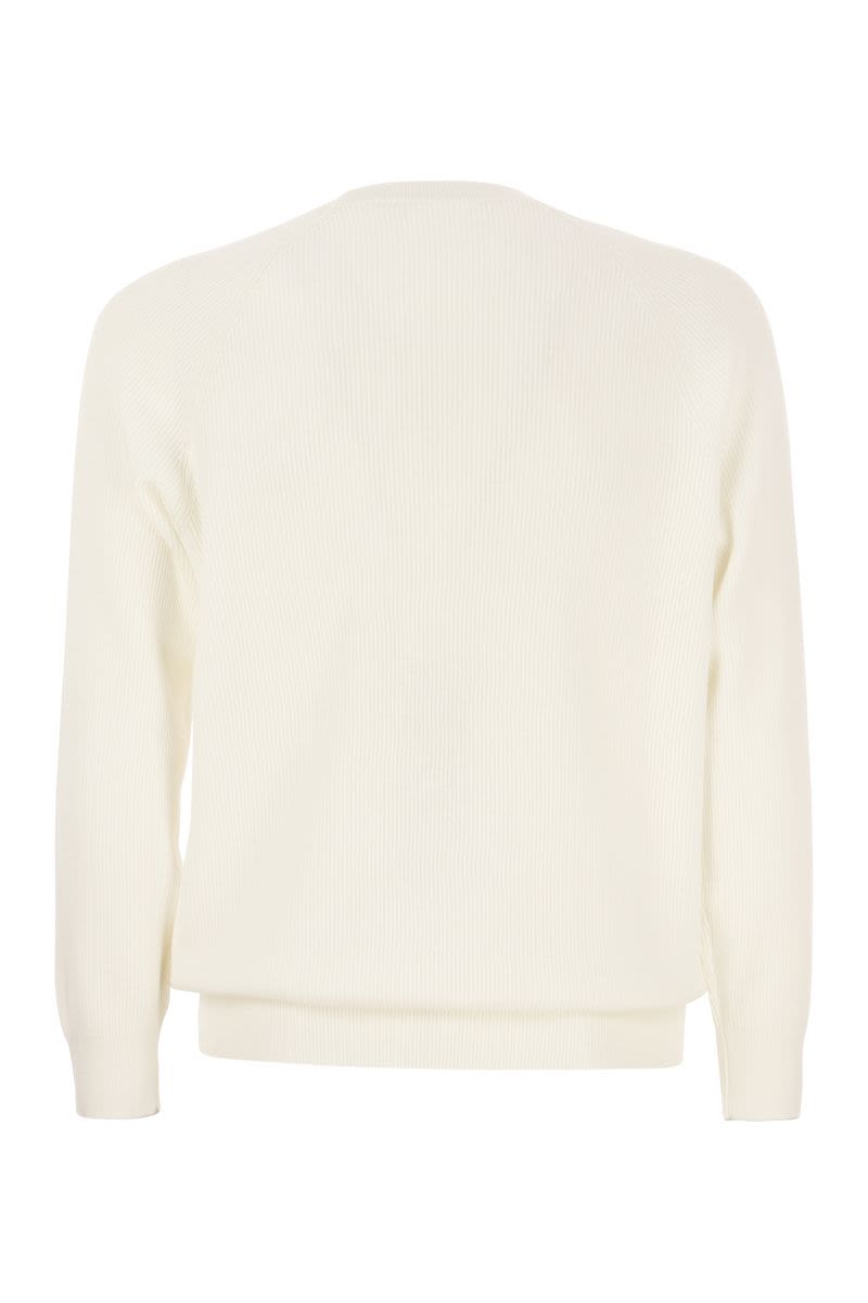 Cotton rib sweater with raglan sleeve - VOGUERINI