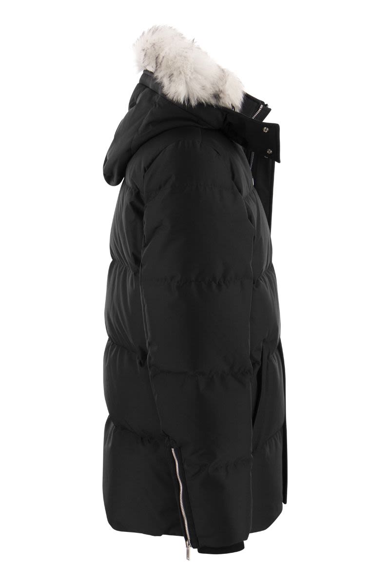 CLOUD 3Q - Down jacket with hood and fur - VOGUERINI