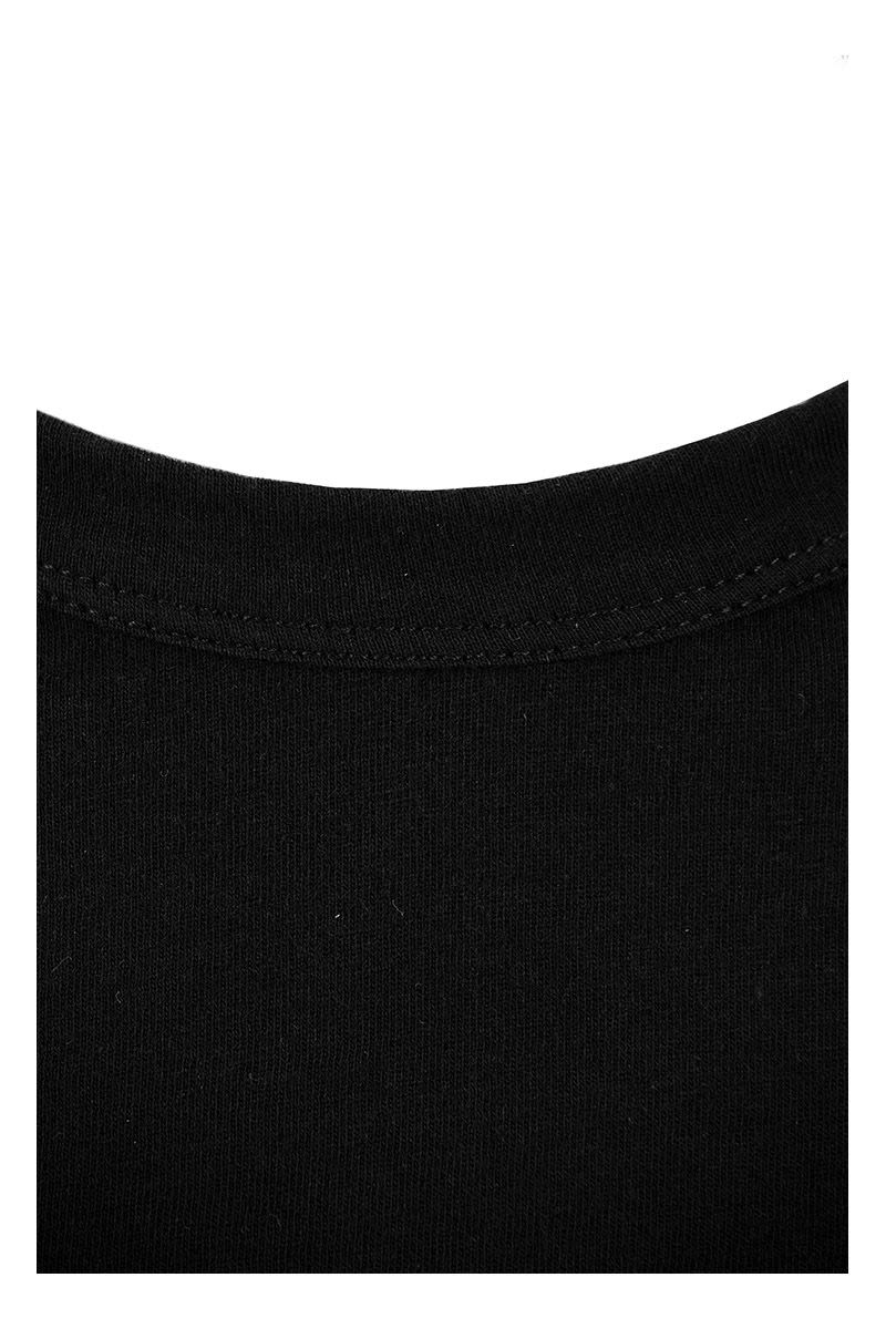 Black crew neck t-shirt in silk touch cotton - VOGUERINI