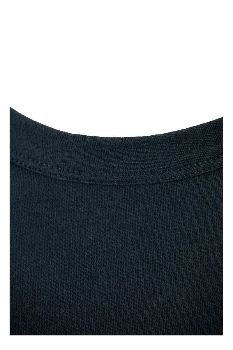 Marine crew neck t-shirt in silk touch cotton - VOGUERINI