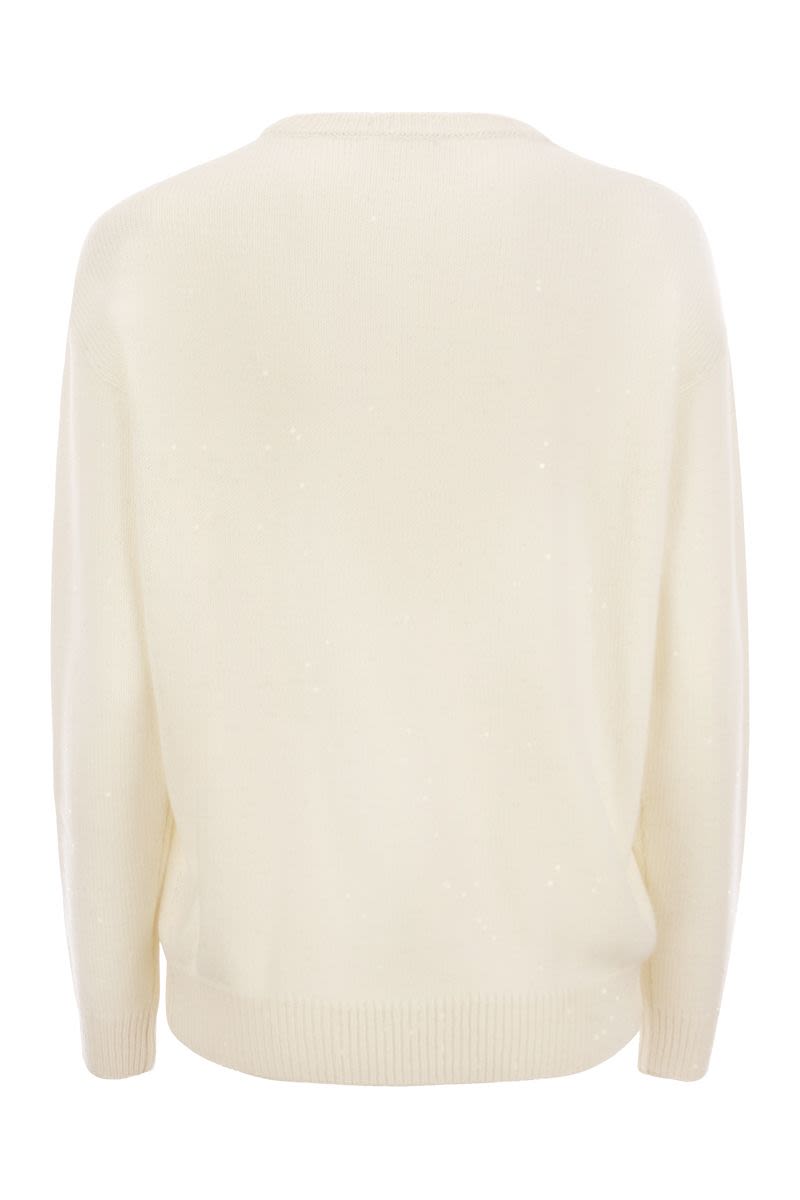 Diamante cashmere and silk crew-neck sweater - VOGUERINI