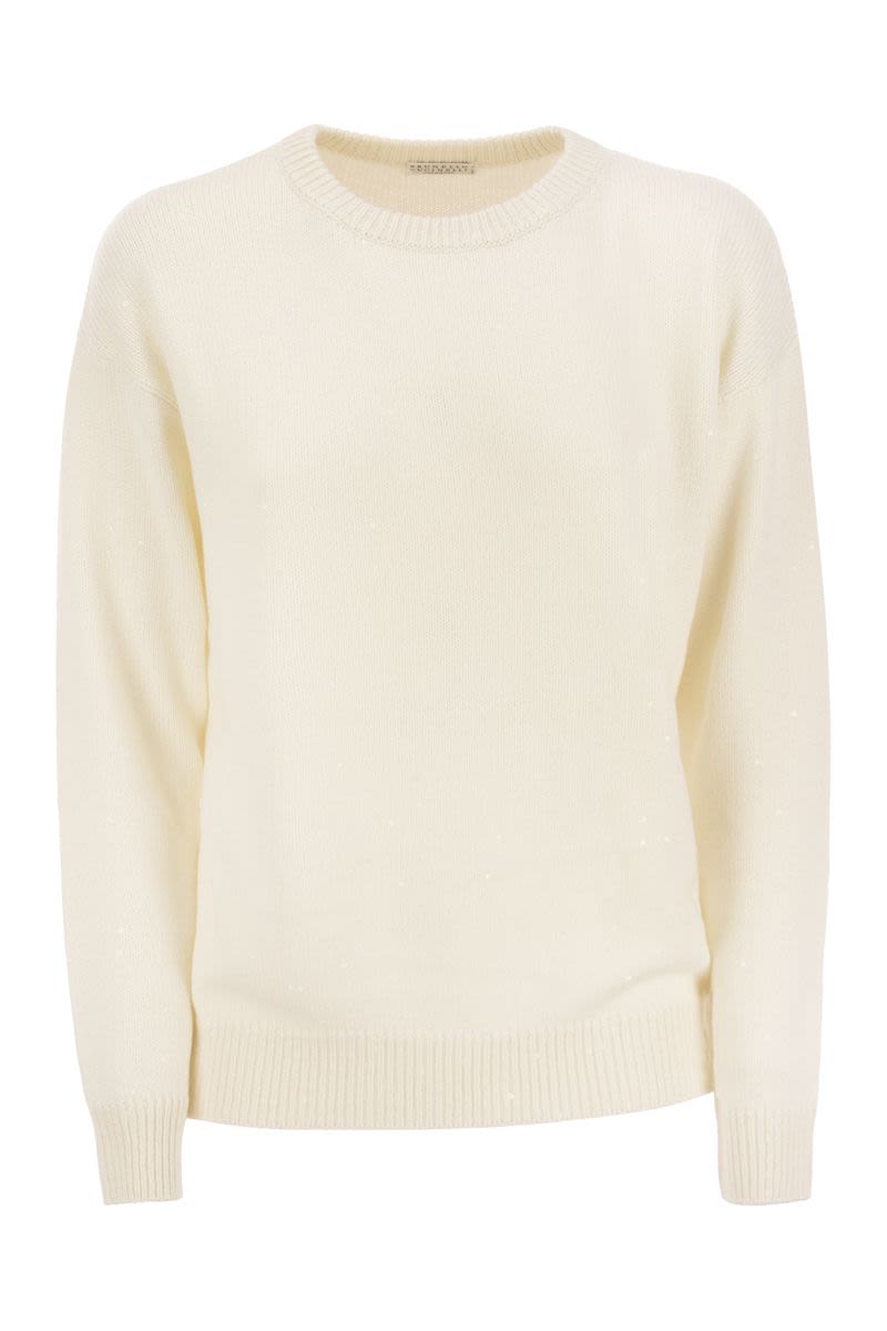 Diamante cashmere and silk crew-neck sweater - VOGUERINI