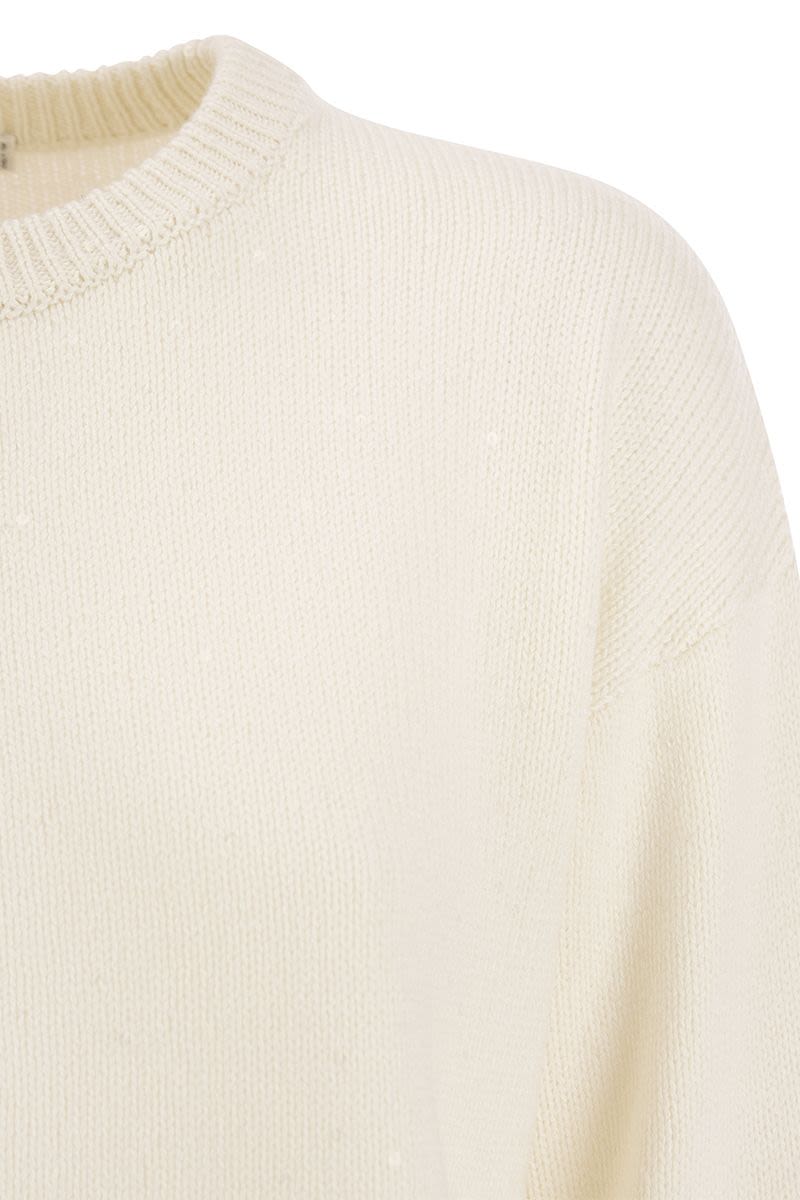 Diamante cashmere and silk crew-neck sweater - VOGUERINI