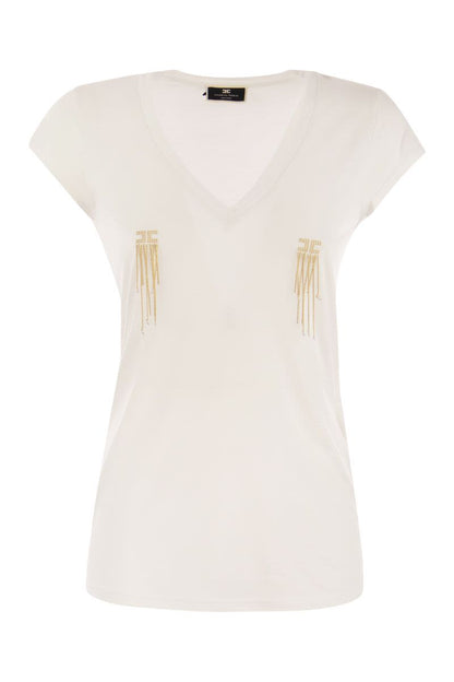 Jersey t-shirt with chain detail - VOGUERINI