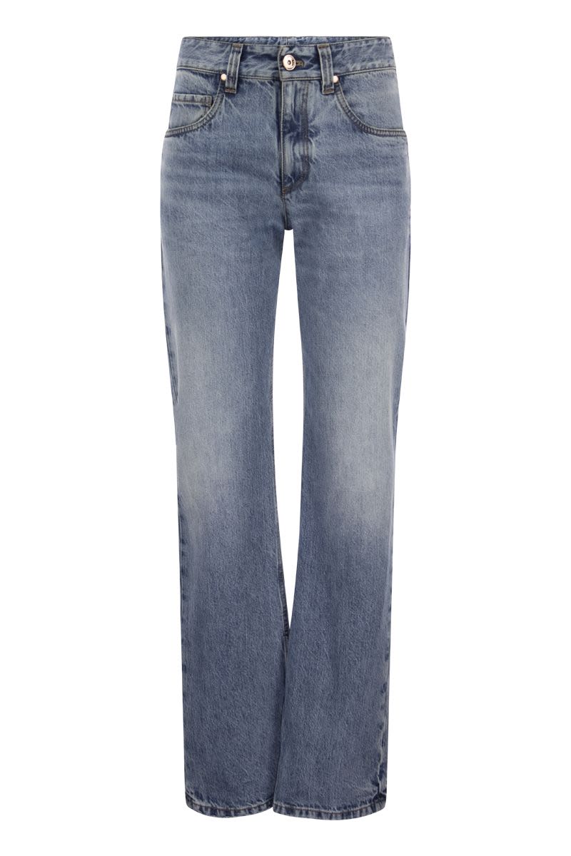 Authentic denim trousers with Shiny Tab - VOGUERINI