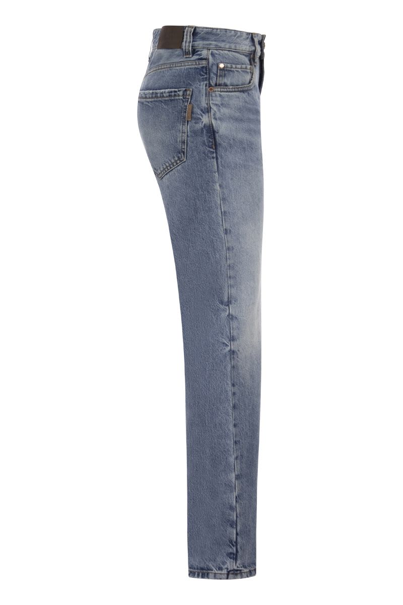 Authentic denim trousers with Shiny Tab - VOGUERINI