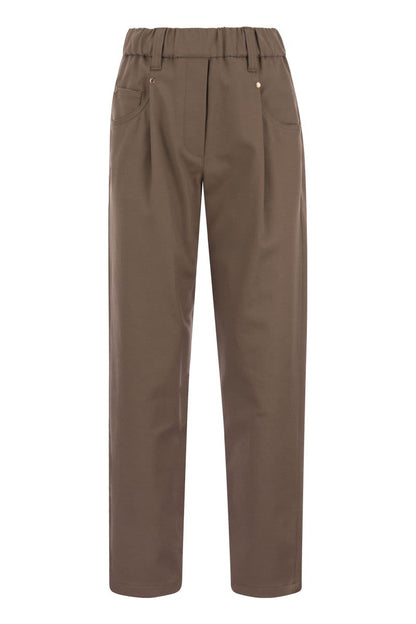 Baggy trousers in stretch cotton cover-up with Shiny Bartack - VOGUERINI