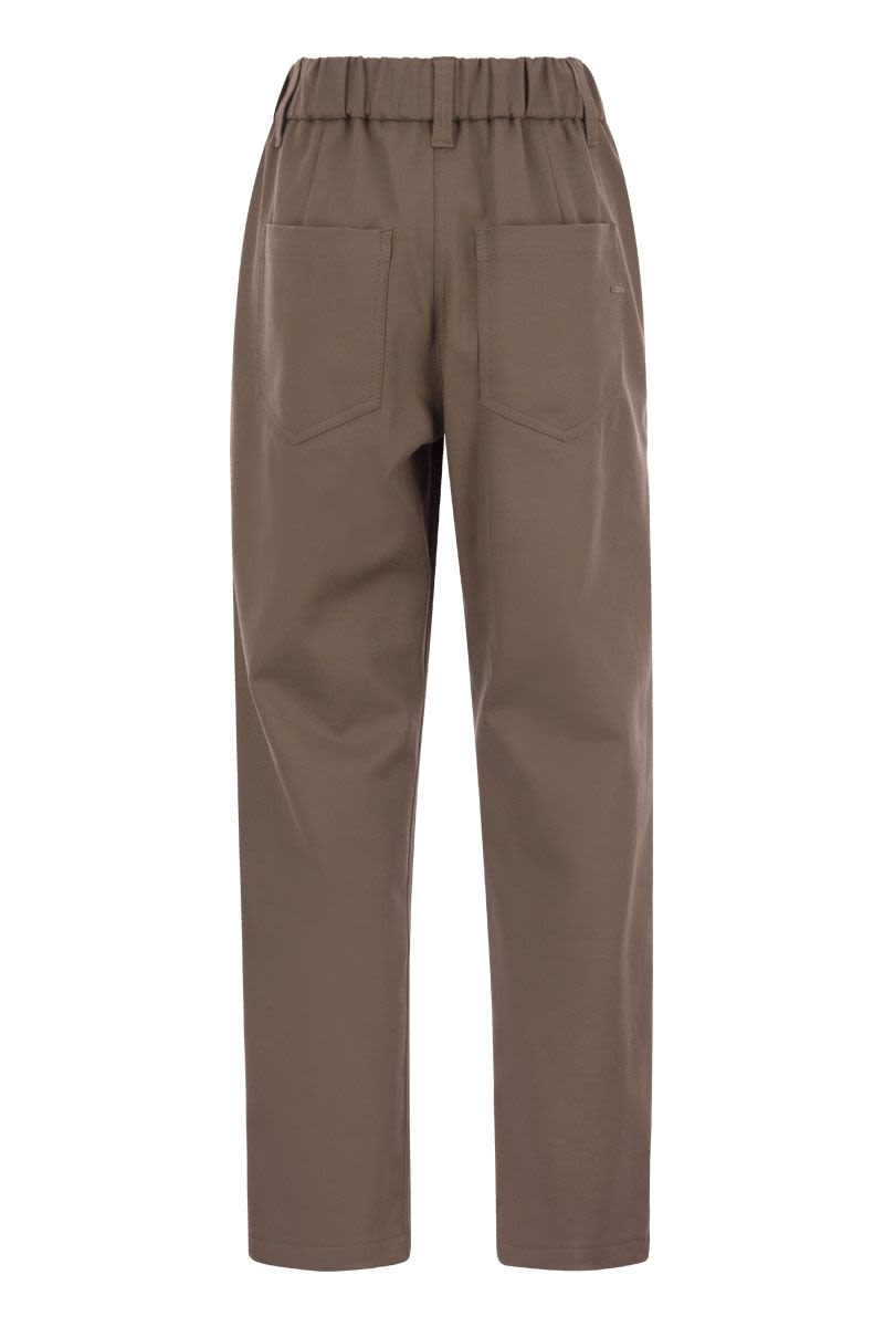 Baggy trousers in stretch cotton cover-up with Shiny Bartack - VOGUERINI