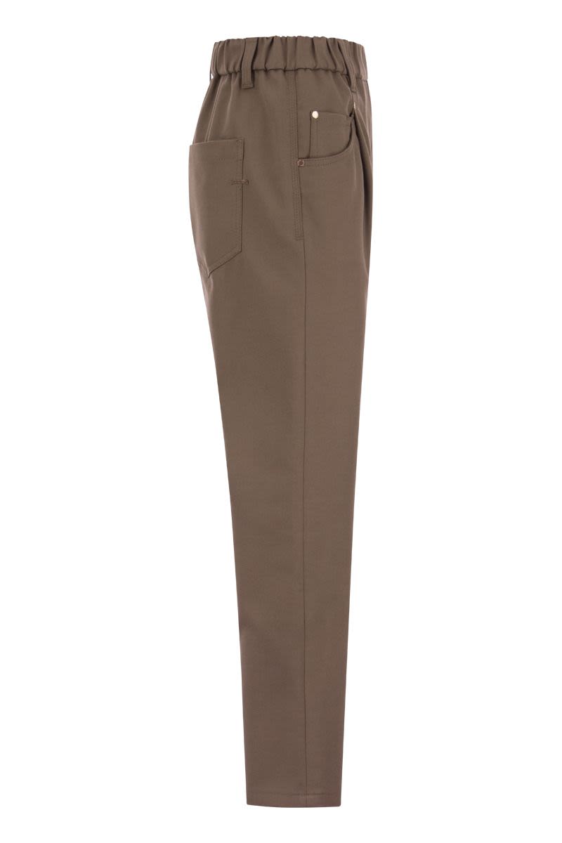 Baggy trousers in stretch cotton cover-up with Shiny Bartack - VOGUERINI