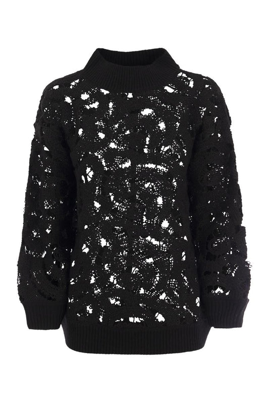 Openwork jumper in wool blend - VOGUERINI