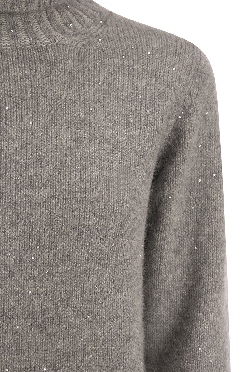 High neck jumper with sequins - VOGUERINI