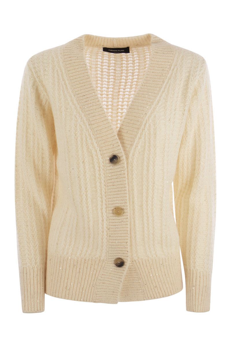 Ribbed cardigan - VOGUERINI