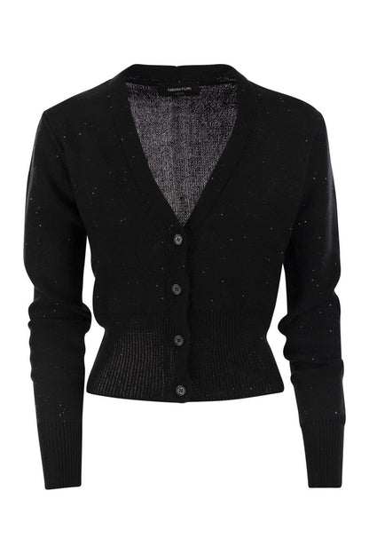 Short cardigan with sequins