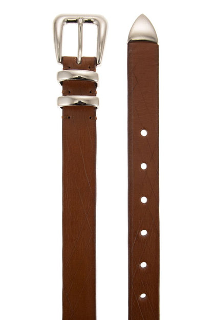 Leather scratched belt with tip - VOGUERINI
