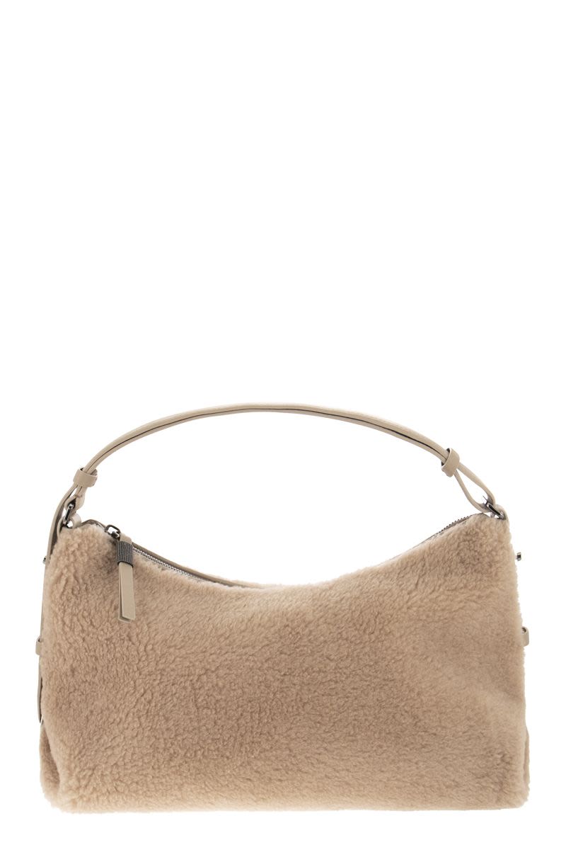 Fleecy bag made of virgin wool and cashmere with necklace - VOGUERINI