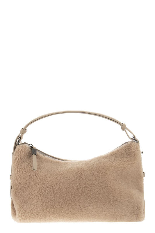 Fleecy bag made of virgin wool and cashmere with necklace - VOGUERINI