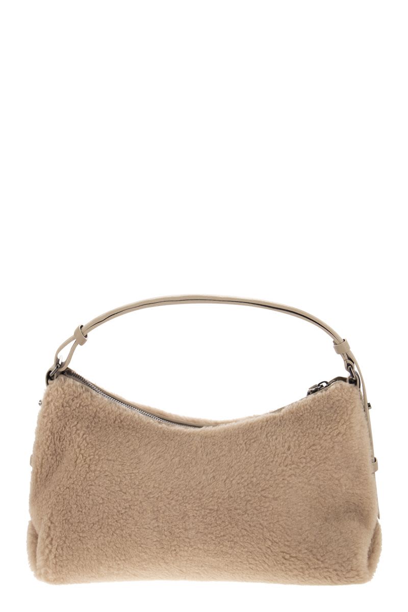 Fleecy bag made of virgin wool and cashmere with necklace - VOGUERINI