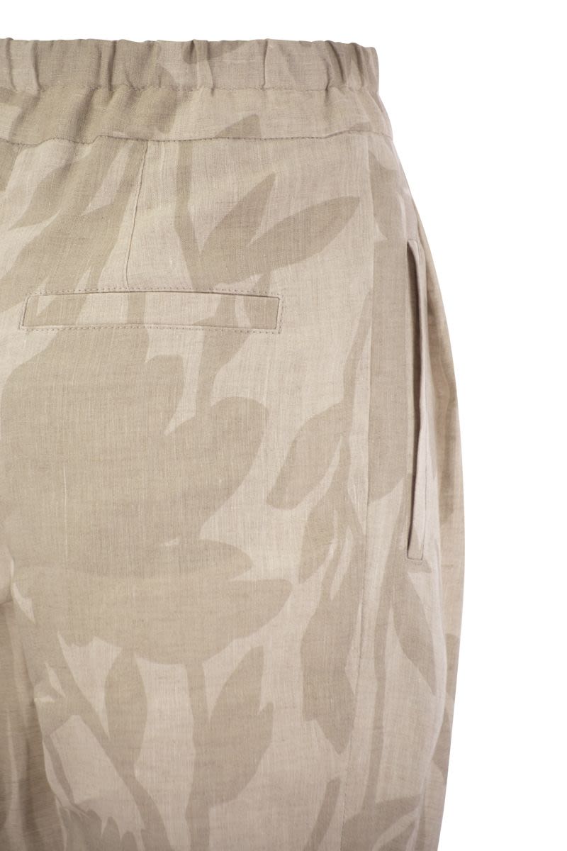 Ramage Print Linen Slouchy Trousers