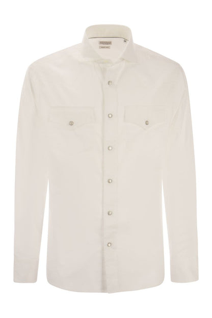 Easy fit cotton button-down shirt - VOGUERINI