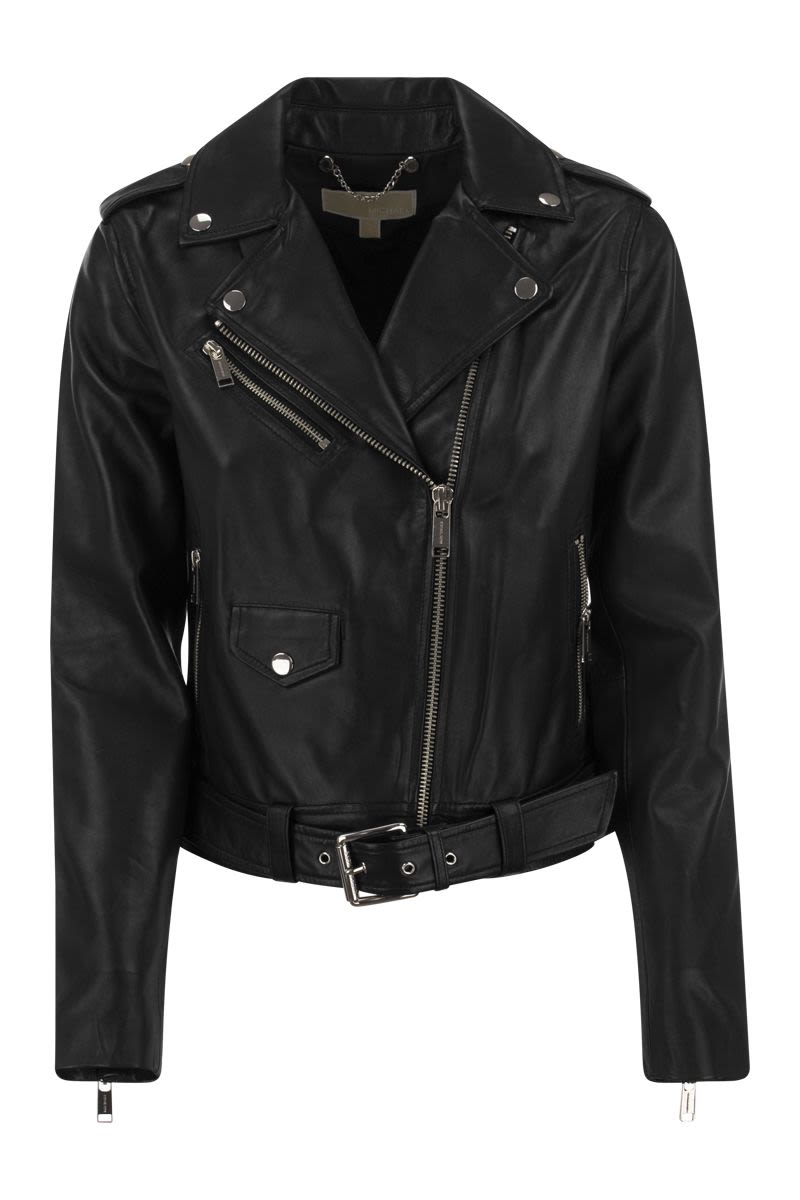 Leather Biker Jacket - VOGUERINI