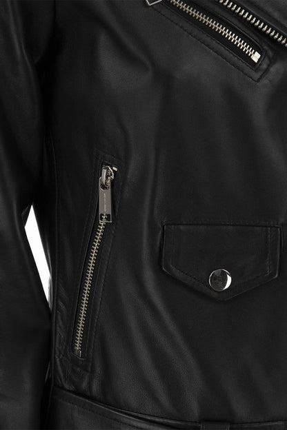 Leather Biker Jacket - VOGUERINI