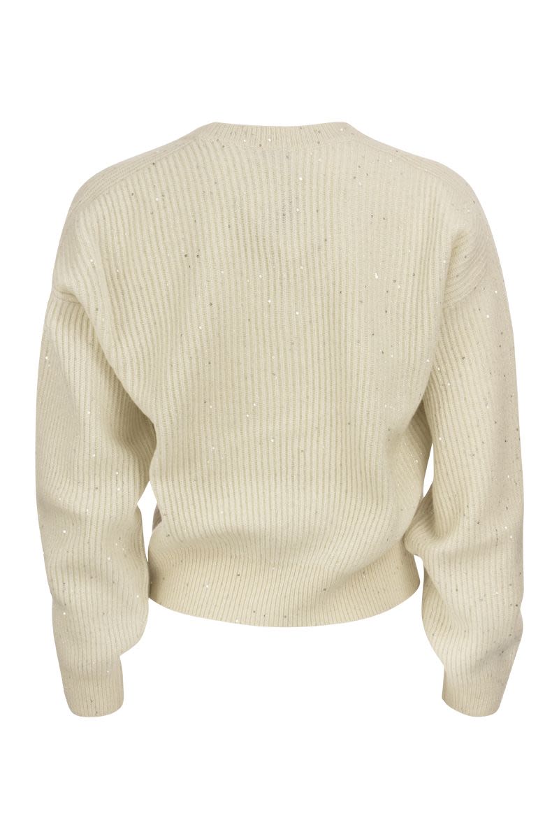 Dazzling & Sparkling cashmere and wool rib sweater - VOGUERINI