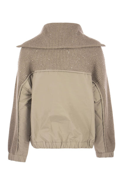 Ribbed knit sweatshirt and organza - VOGUERINI