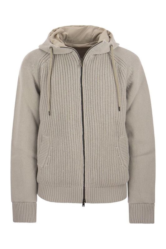 Wool knit bomber jacket reversible - VOGUERINI