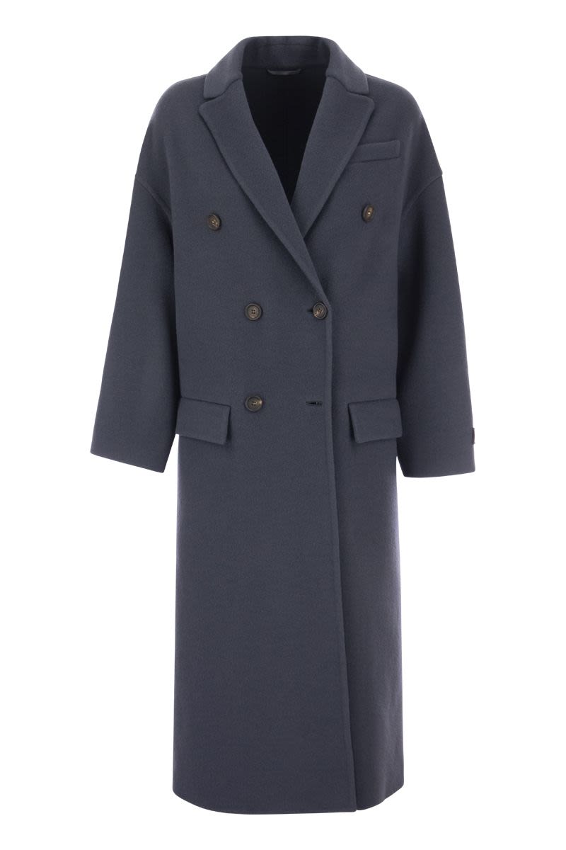 Wool and Cashmere Double-breasted Coat - VOGUERINI