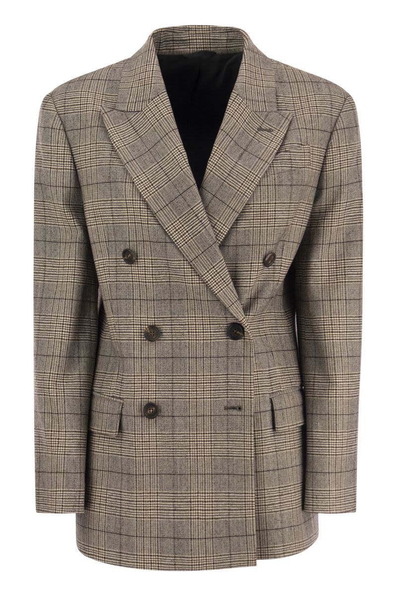 Wool and cotton blend double-breasted blazer - VOGUERINI